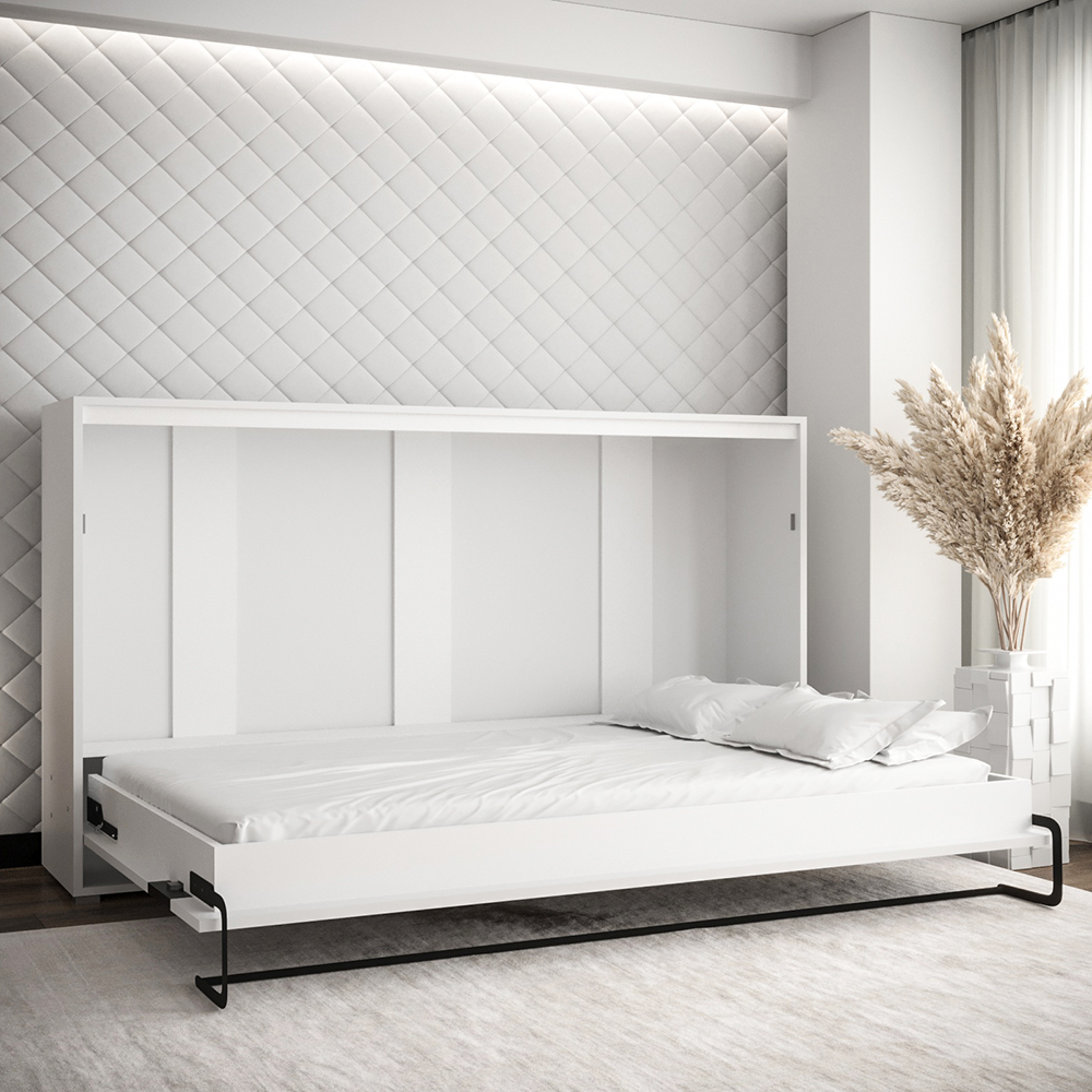 Výklopná postel HOME | 120x200 cm | NOSNOST až 100kg | boční výklop | bílá/bílá