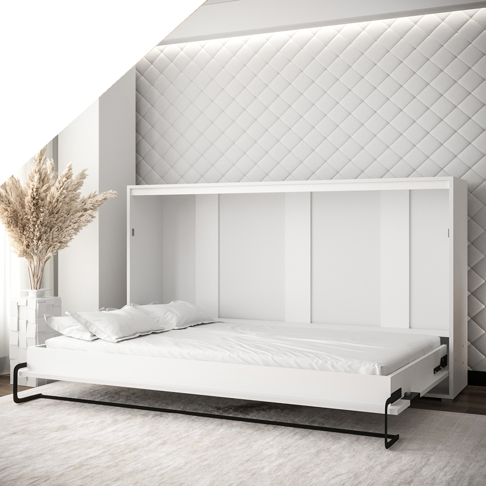 Výklopná postel HOME | 120x200 cm | NOSNOST až 100kg | boční výklop | bílá/bílá