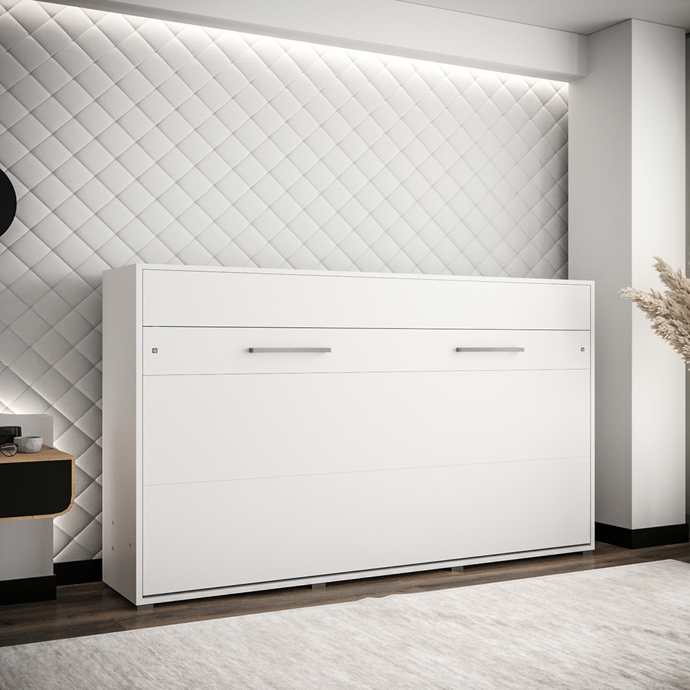 Výklopná postel HOME | 120x200 cm | NOSNOST až 100kg | boční výklop | bílá/bílá