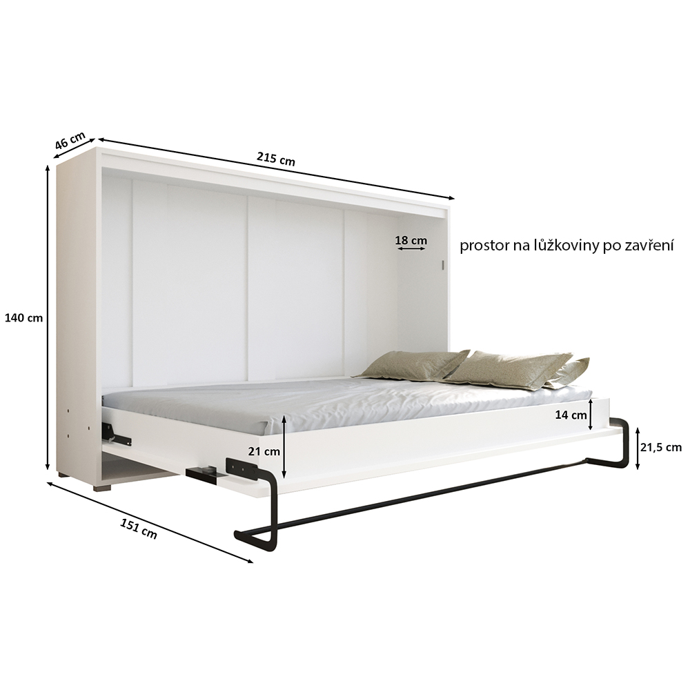 Výklopná postel HOME | 120x200 cm | NOSNOST až 100kg | boční výklop | bílá/old style
