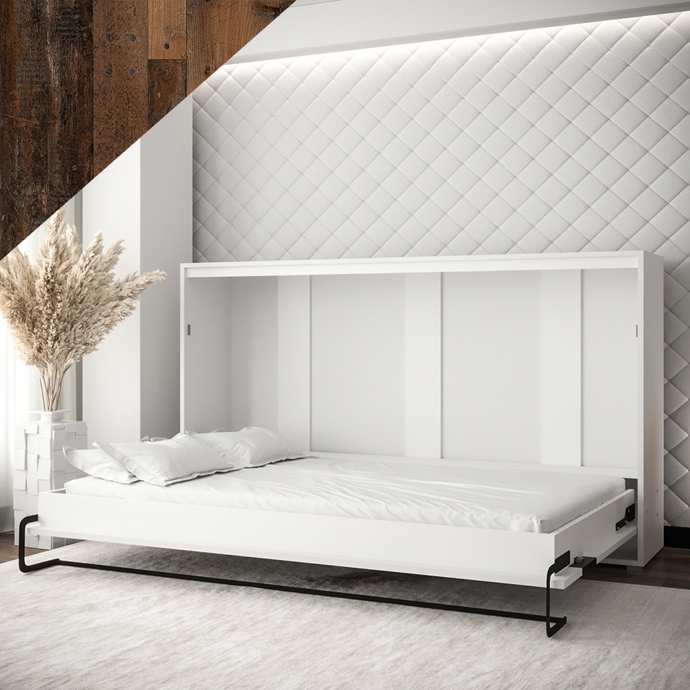 Výklopná postel HOME | 120x200 cm | NOSNOST až 100kg | boční výklop | bílá/old style