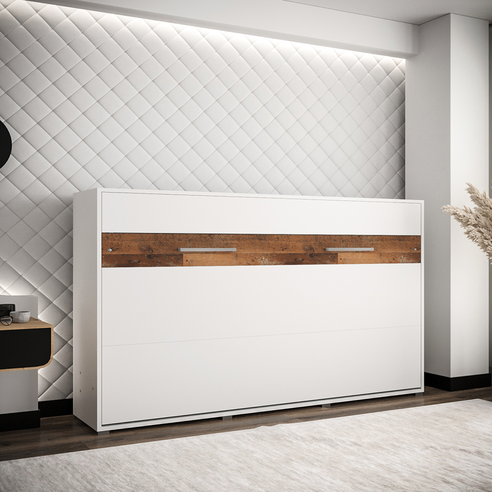 Výklopná postel HOME | 120x200 cm | NOSNOST až 100kg | boční výklop | bílá/old style