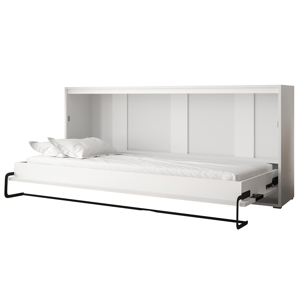 Výklopná postel HOME | 90x200 cm | NOSNOST až 100kg | boční výklop | bílá/bílá