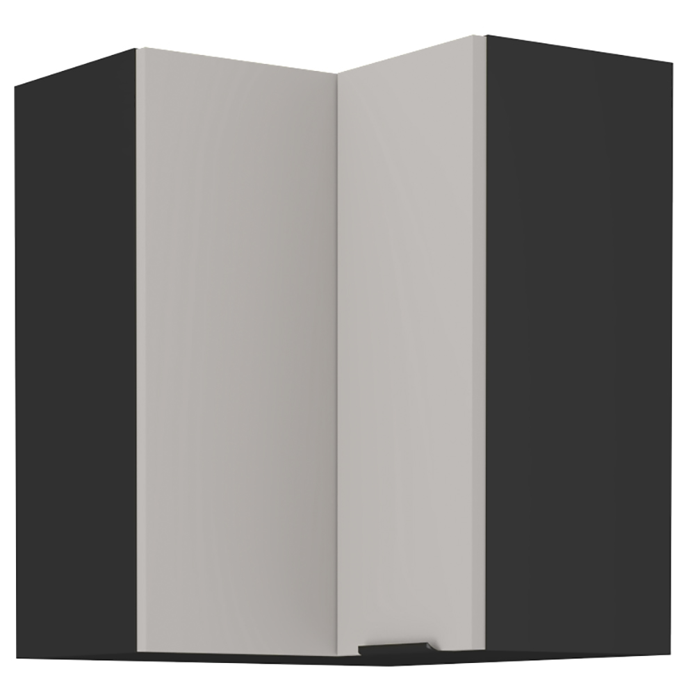 ARONA | horní skříňka 60x60 GN-72 2F (90°) rohová s policemi | 60x60 cm | UNI dvířka | černá/kašmír