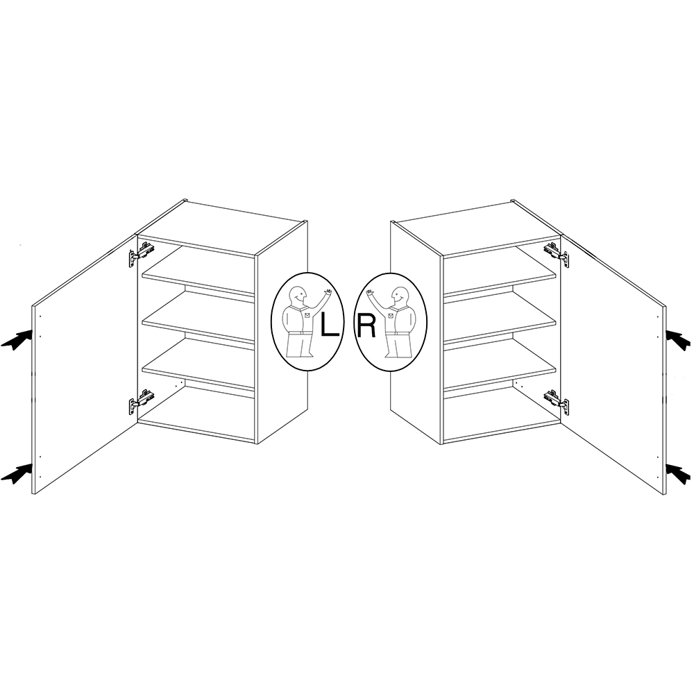 ARONA | horní skříňka 50 G-90 1F s policemi | 50 cm | UNI dvířka | VYSOKÁ | černá/kašmír