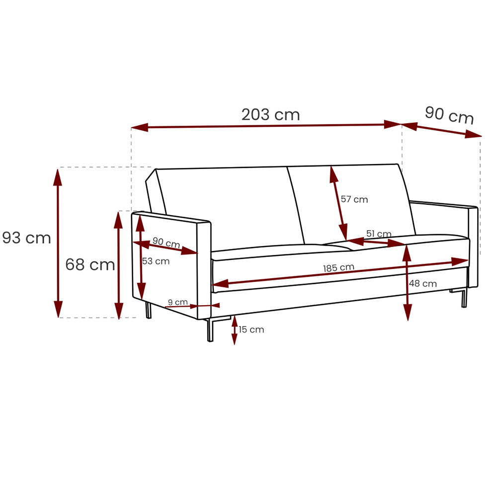 Pohovka SOLVO | 203 cm | rozkládací + úložný prostor | VÝBĚR TKANINY a NOŽIČEK