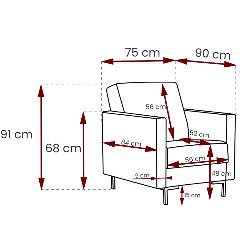 Křeslo SOLVO | 75 cm  | VÝBĚR TKANINY a NOŽIČEK