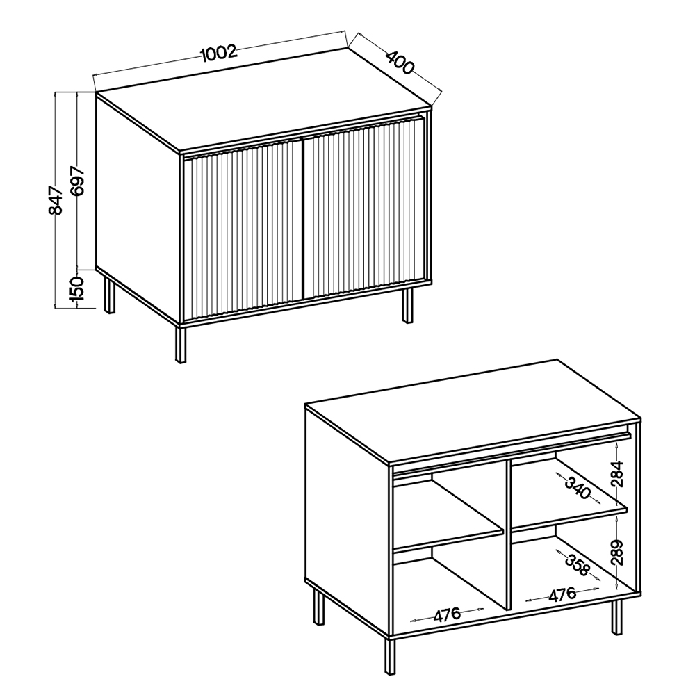 OSAKA b | komoda 2F | 100,2 cm | béžová