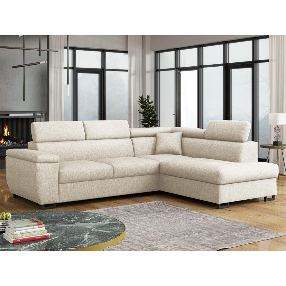 Sedací souprava Natan | 270x202 cm | PRAVÁ | rozkládací + úložný prostor | VÝBĚR TKANIN