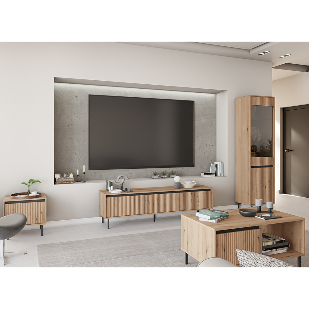 OSAKA e | vitrína 2D | 55,8 cm | UNI dvířka | dub evoke