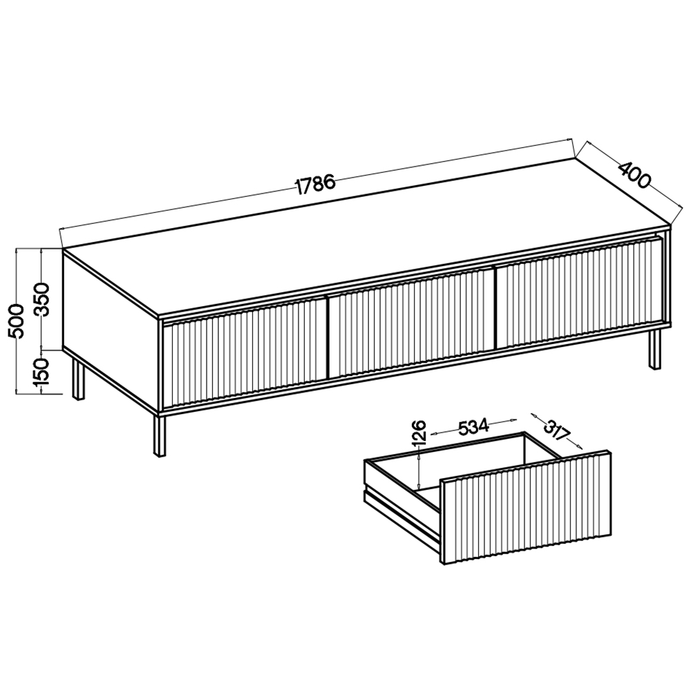 Obývací stěna OSAKA e | 5 dílů | dub evoke