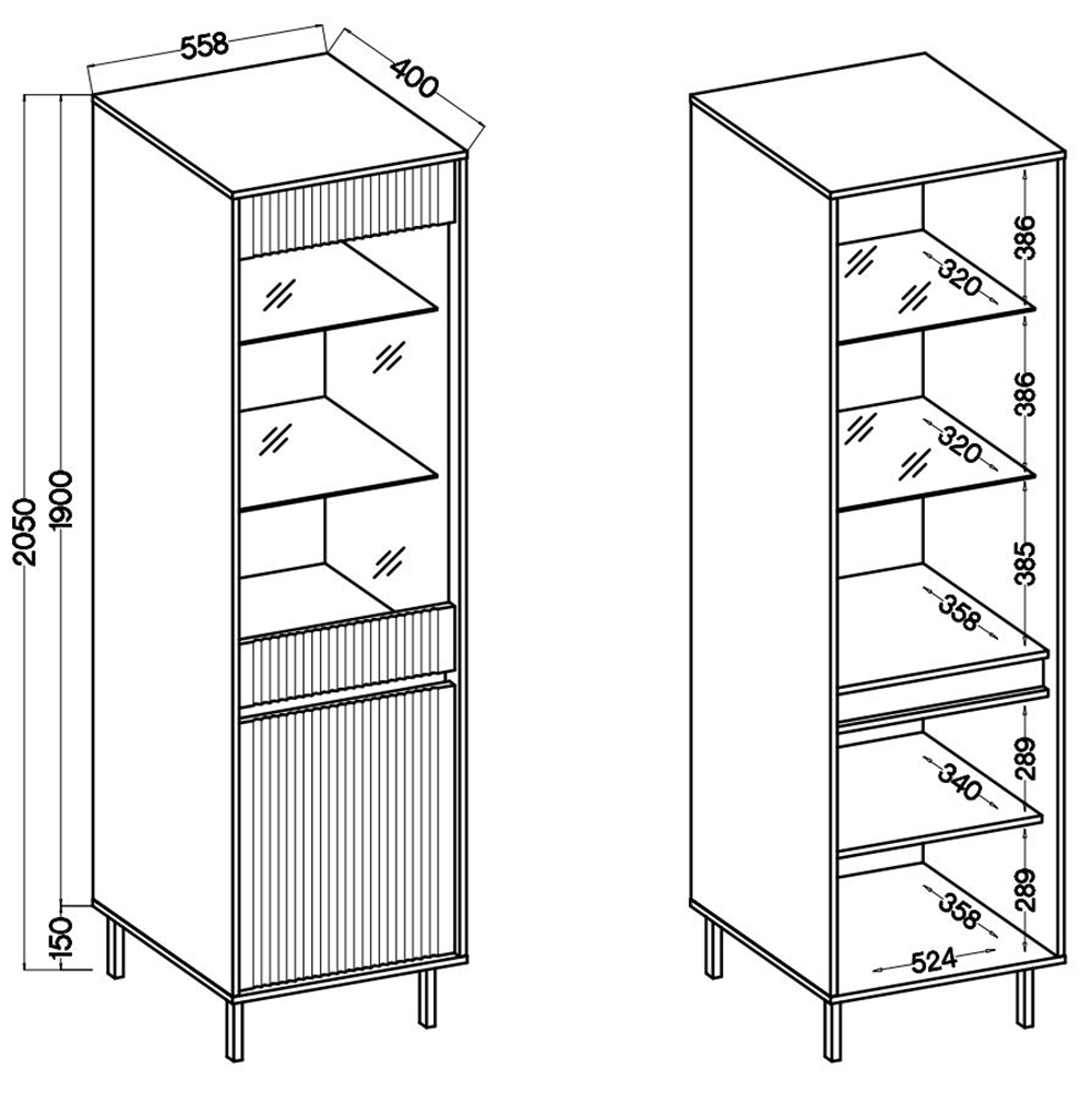 Obývací stěna OSAKA e | 5 dílů | dub evoke