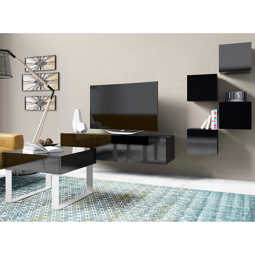 CALABRINI c | závěsná police | 100 cm | dub artisan/černá