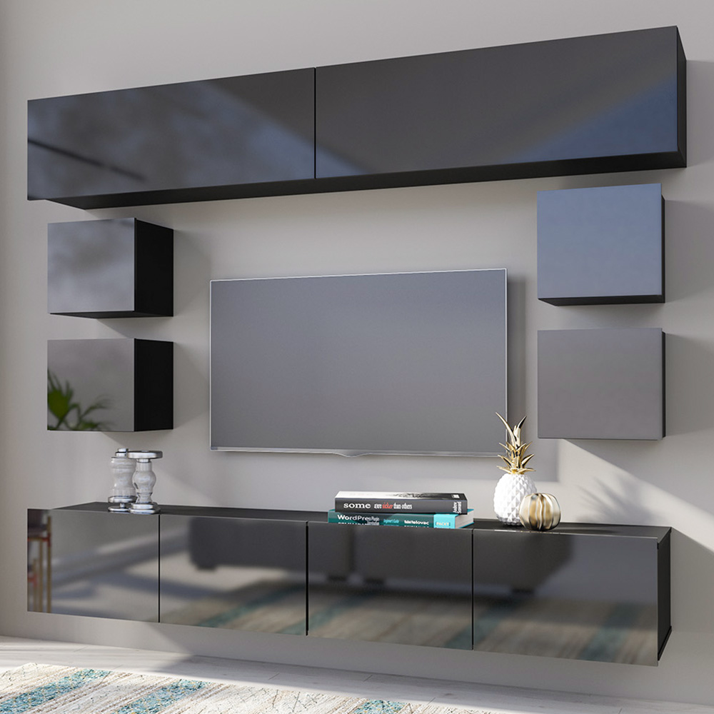 CALABRINI c | závěsná police | 100 cm | dub artisan/černá