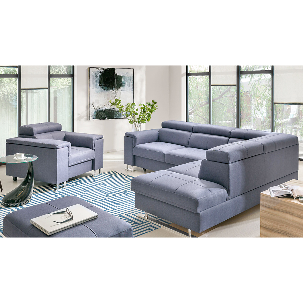 Sedací sestava BOSTO | sedačka 271x226 + křeslo + taburet | rozkládací | VÝBĚR TKANIN a KŮŽÍ