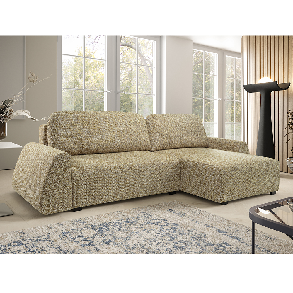 Sedací souprava ALMI | 275x160 cm | PRAVÁ | rozkládací + úložný prostor | VÝBĚR TKANIN