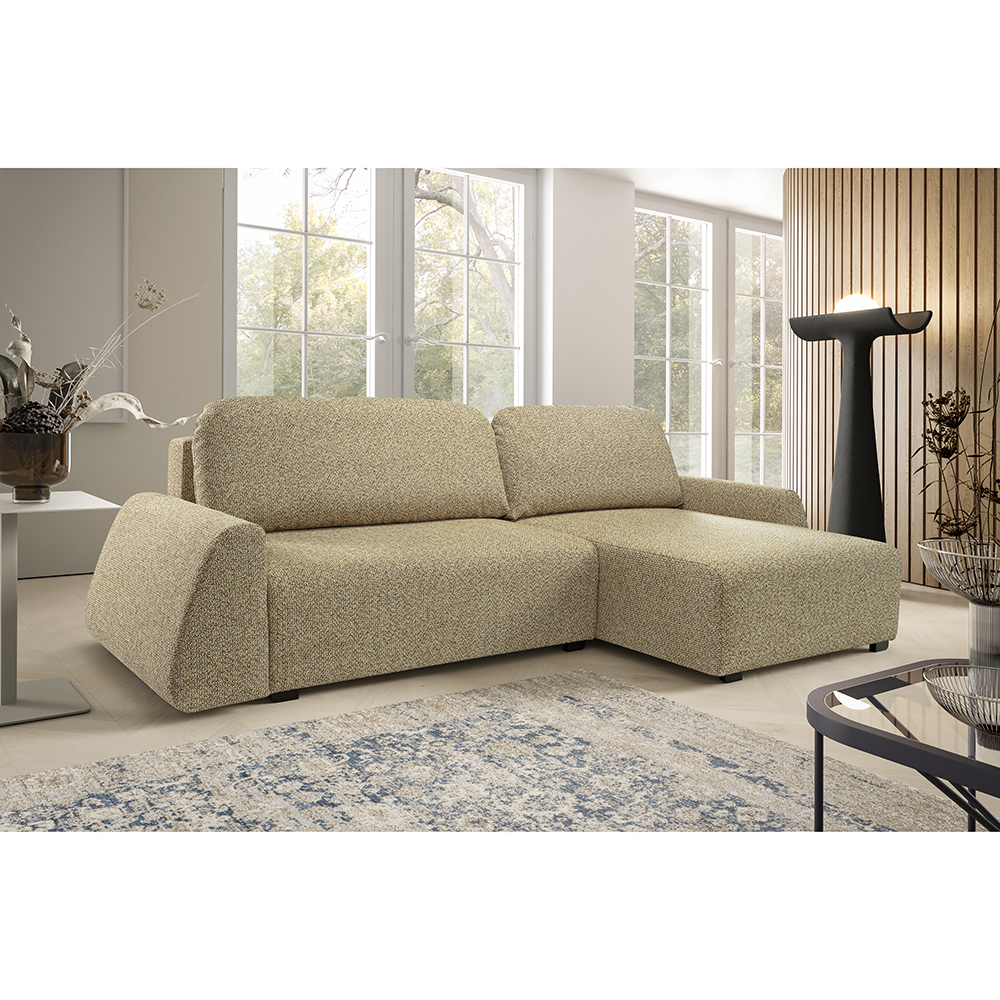 Sedací souprava ALMI | 275x160 cm | PRAVÁ | rozkládací + úložný prostor | VÝBĚR TKANIN