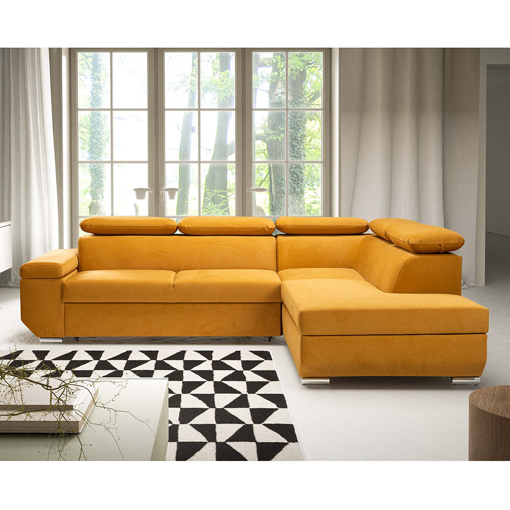 Sedací souprava LARS I | 264x215 cm | PRAVÁ | rozkládací + úložný prostor | VÝBĚR TKANIN