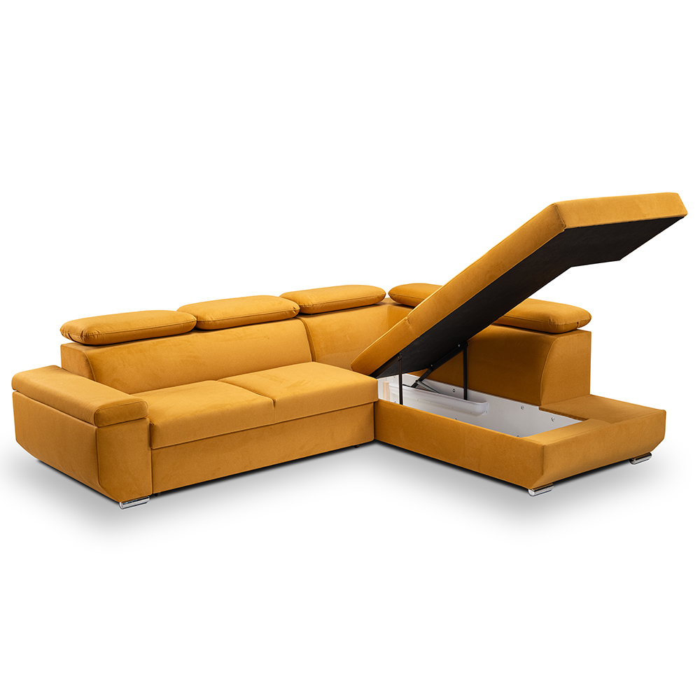 Sedací souprava LARS I | 264x215 cm | PRAVÁ | rozkládací + úložný prostor | VÝBĚR TKANIN