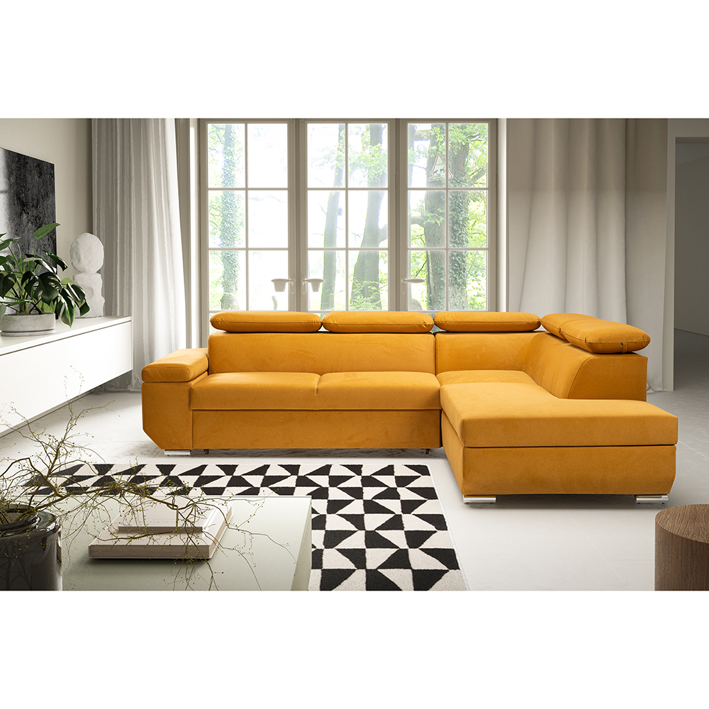 Sedací souprava LARS I | 264x215 cm | PRAVÁ | rozkládací + úložný prostor | VÝBĚR TKANIN