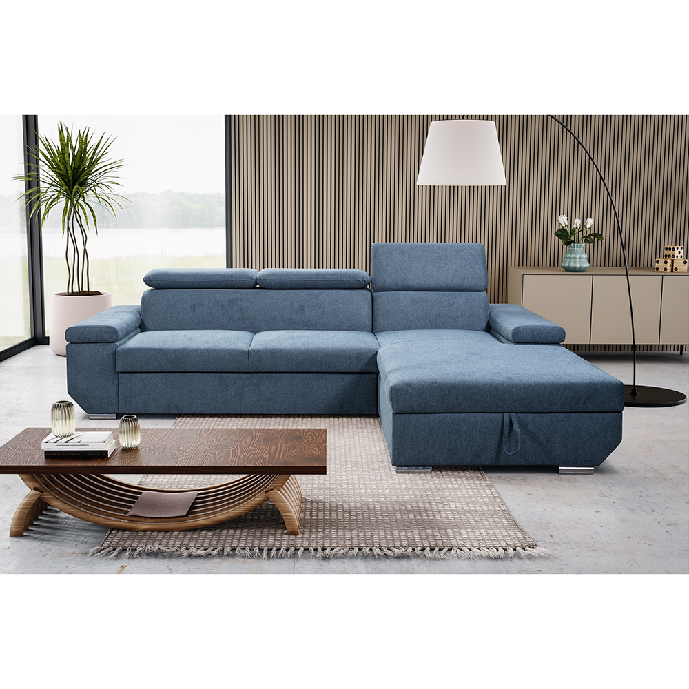 Sedací souprava LARS | 270x185 cm | PRAVÁ | rozkládací + úložný prostor | VÝBĚR TKANIN