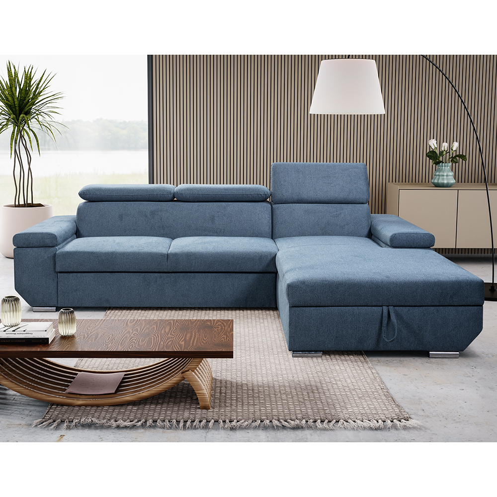 Sedací souprava LARS | 270x185 cm | PRAVÁ | rozkládací + úložný prostor | VÝBĚR TKANIN