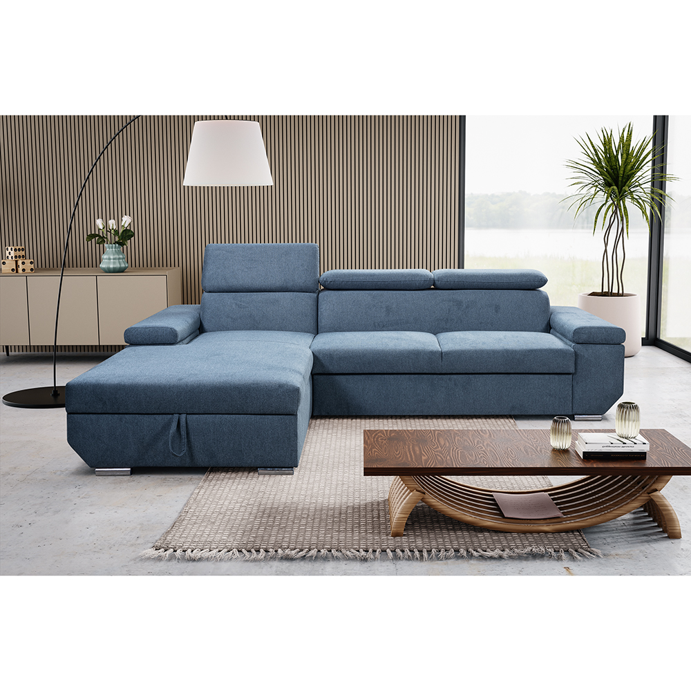 Sedací souprava LARS | 185x270 cm | LEVÁ | rozkládací + úložný prostor | VÝBĚR TKANIN