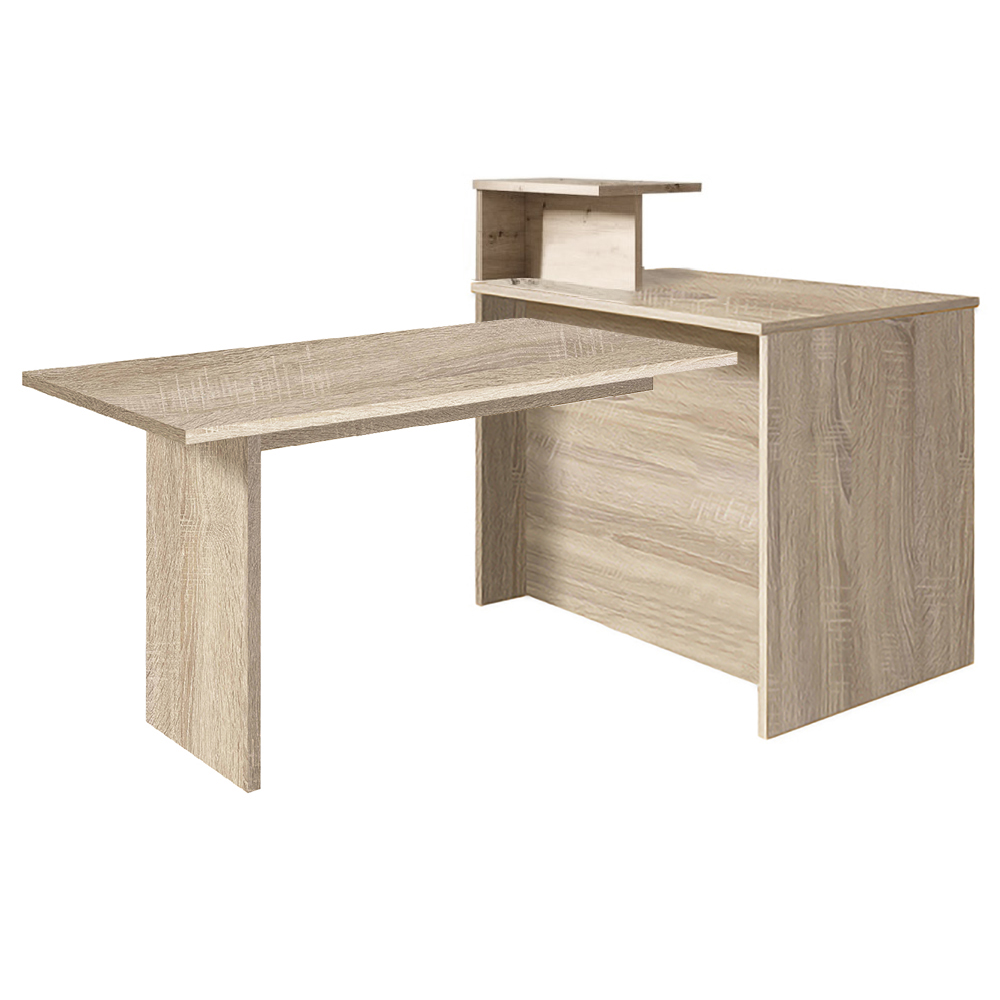 Kuchyňský ostrůvek KW 126x70 cm + stůl KS 130x80 cm + police KNM 59 cm | SONOMA