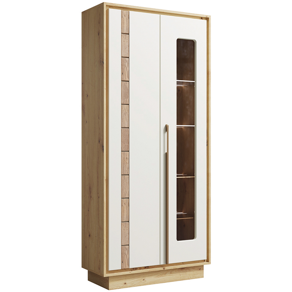 KEKS | vitrína K2 + LED osvětlení | 89 cm | artisan/kašmír/dřevo dub