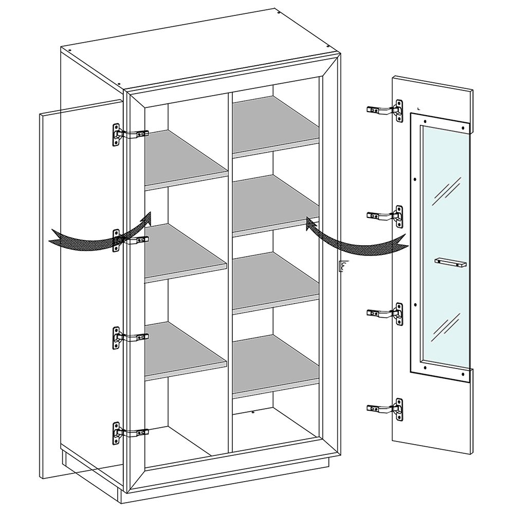 KEKS | vitrína K2 + LED osvětlení | 89 cm | artisan/kašmír/dřevo dub