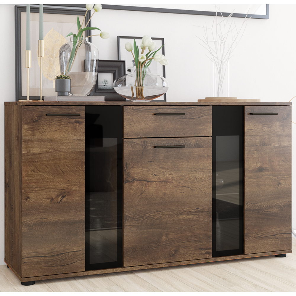 Obývací stěna SALSA + komoda | 235 cm + 140 cm | old wood style/matera