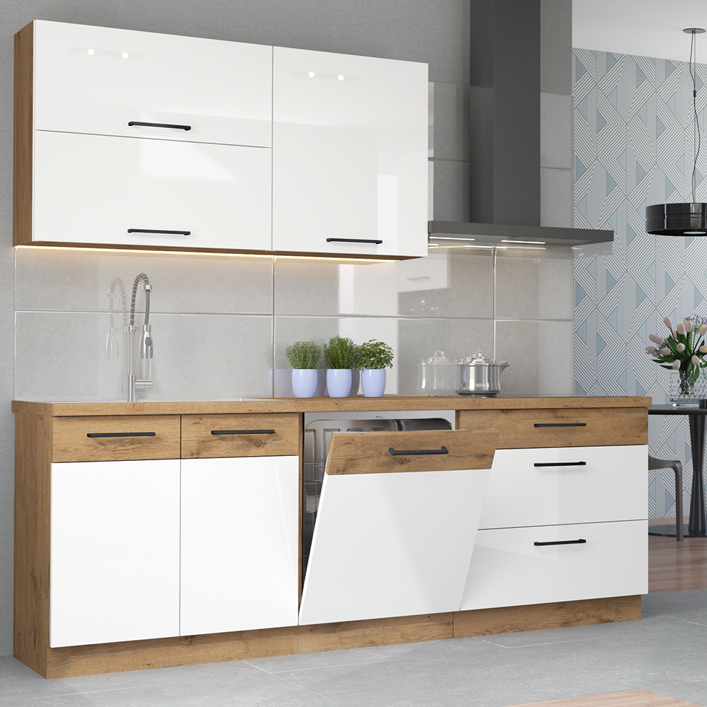 VIGO b | dolní skříňka 80D 3S zásuvková | 80 cm | PREMIUM BOX | lancelot/bílá lesk