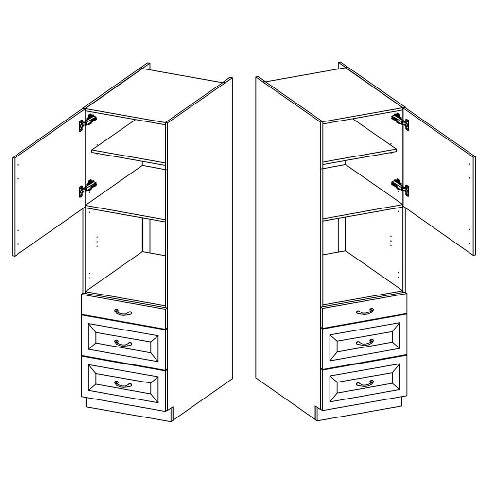 Kuchyňská linka VIGO b | 340x410 cm | PREMIUM BOX | UNI dvířka | lancelot/bílá lesk