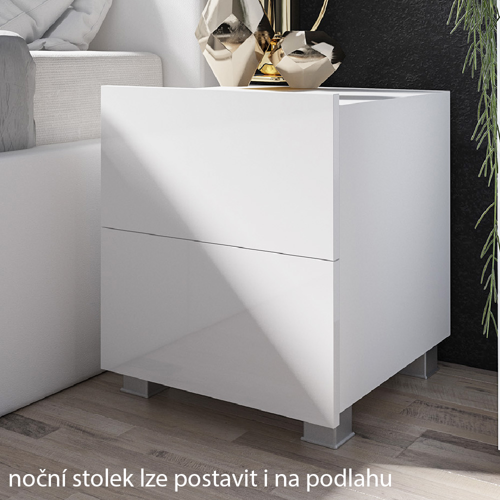 Ložnice Calabrini b | sestava A | 3 díly | bílá lesk