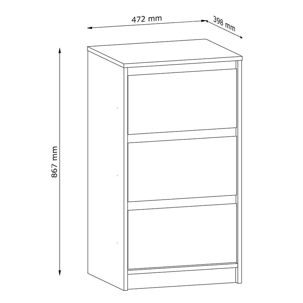MANAMI | komoda K3SW | 47,2 cm | dub cremona