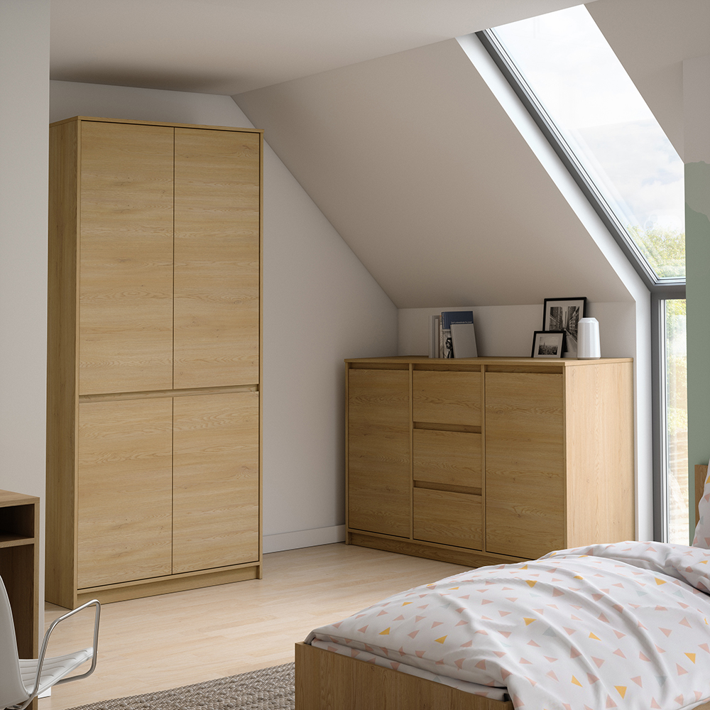 MANAMI | šatní skříň S4D | 90,8 cm | dub cremona