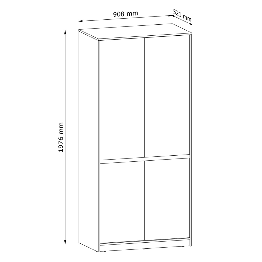 MANAMI | šatní skříň S4D | 90,8 cm | dub cremona