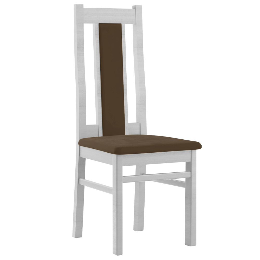 Jídelní židle KORA a KRZ1 | 41 cm | tmavě hnědá/bílá