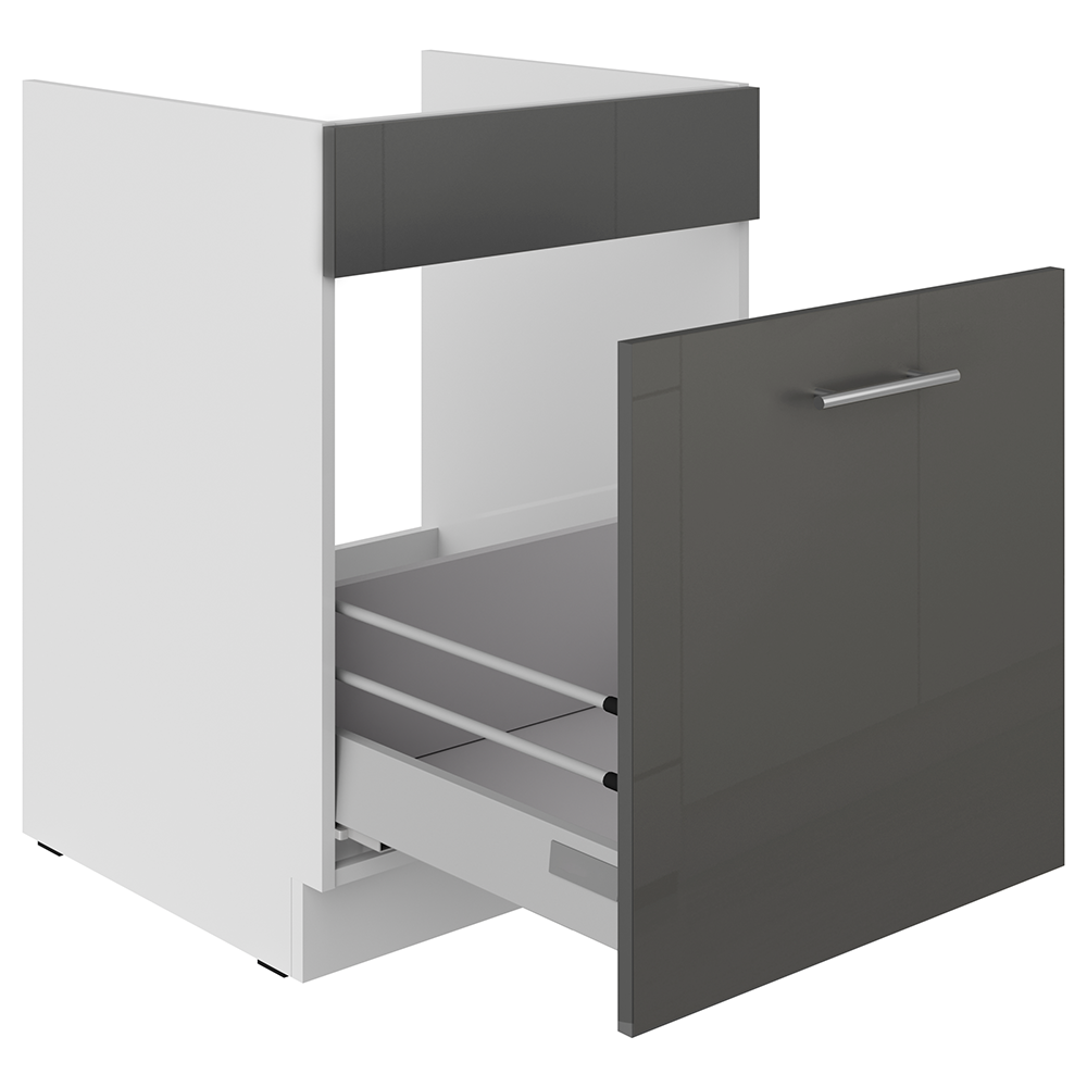 LARA gr | dolní skříňka 60ZL 1S dřezová s výsuvem | 60 cm | PREMIUM BOX | šedá lesk