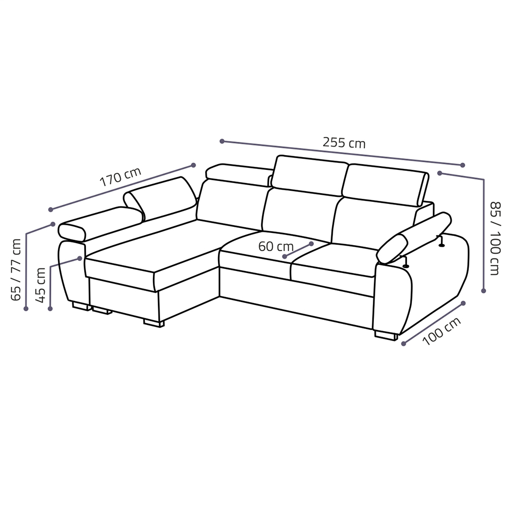 Sedací souprava BASTON | 170x255 cm | rozkládací + úložný prostor | VÝBĚR TKANIN