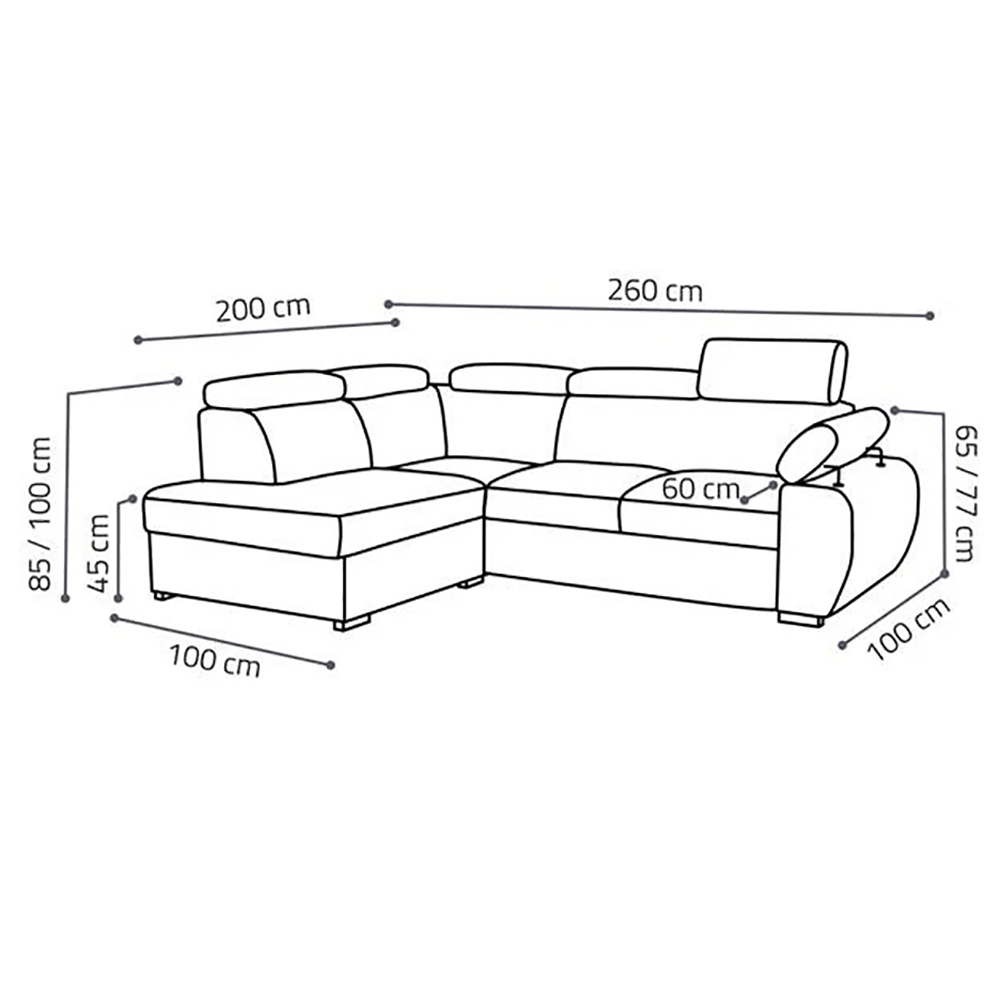 Sedací souprava BASTON | 200x260 cm | rozkládací + úložný prostor | VÝBĚR TKANIN