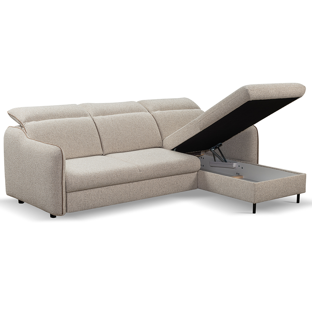 Sedací souprava BONA | 237x165 cm | PRAVÁ | rozkládací + úložný prostor | VÝBĚR TKANIN