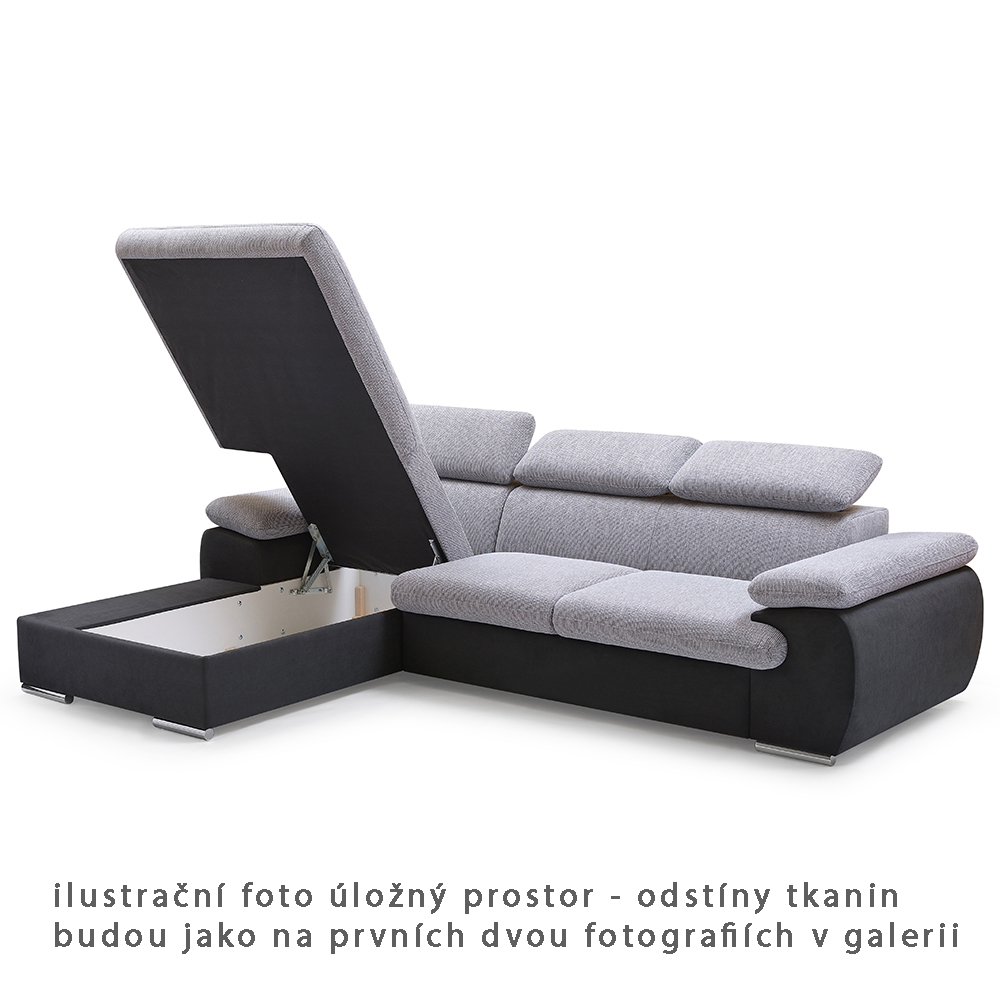 Sedací souprava COOL | 191x281 cm | rozkládací + úložný prostor | LEVÁ | krémovo žlutá 01/08