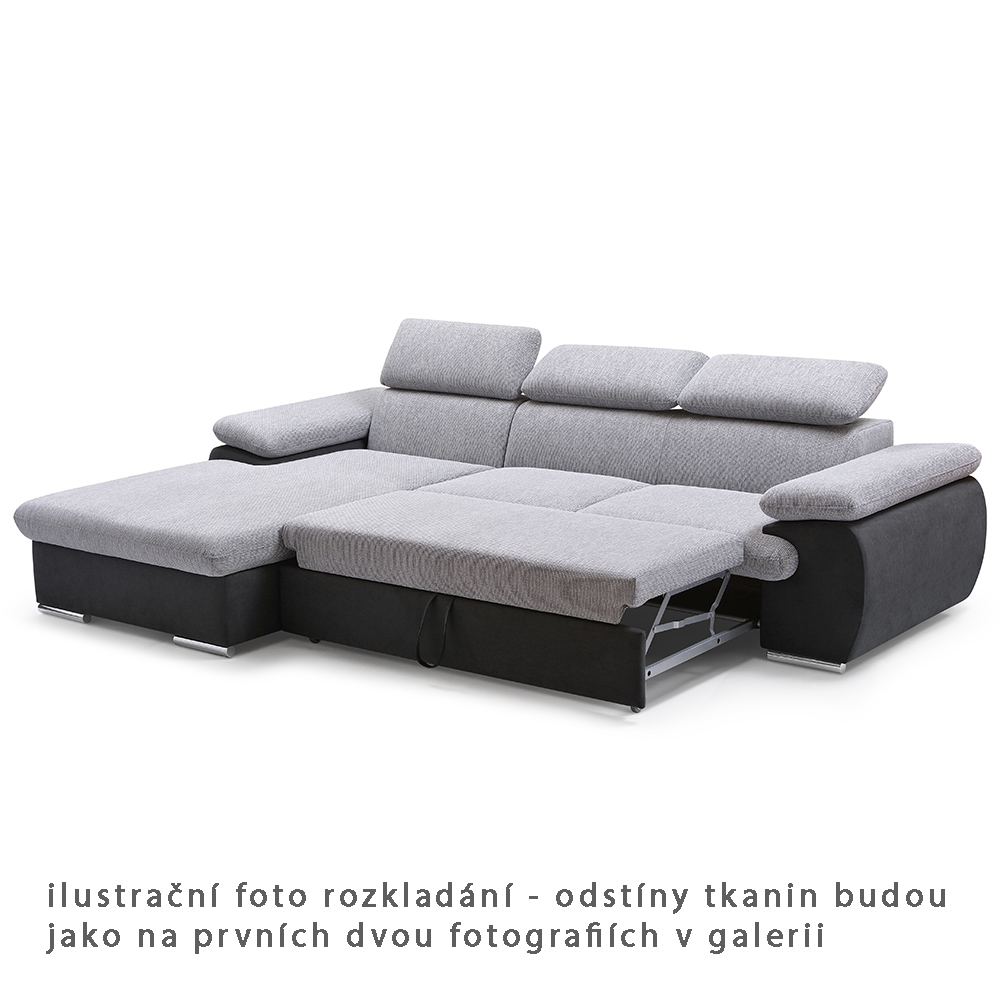 Sedací souprava COOL | 191x281 cm | rozkládací + úložný prostor | LEVÁ | studená šedá 20/19