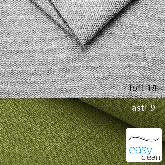 Sedací souprava COOL | 281x191 cm | rozkládací + úložný prostor | PRAVÁ | světle šedo zelená 18/09