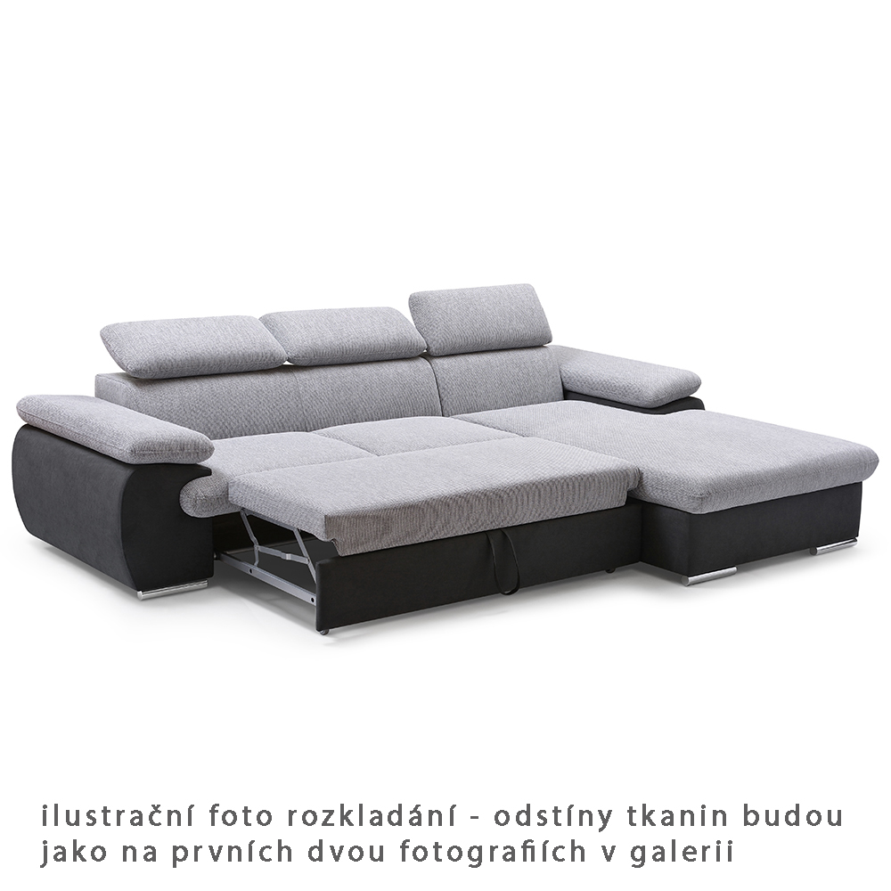 Sedací souprava COOL | 281x191 cm | rozkládací + úložný prostor | PRAVÁ | světle modrá 15/30