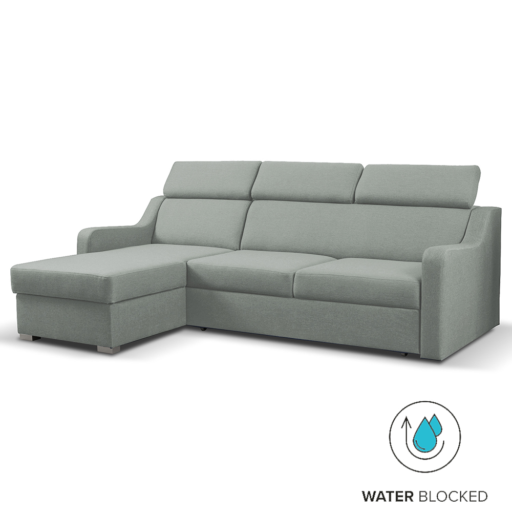 Sedací souprava MIKELI | 228x158 cm | UNI | rozkládací + úložný prostor | AKCE | světle šedá 16