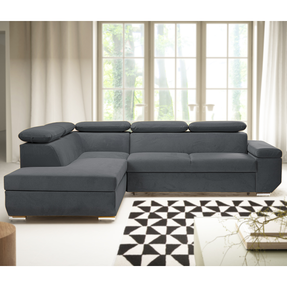 Sedací souprava LARS I | 215x264 cm | rozkládací + úložný prostor | AKCE | šedá 97