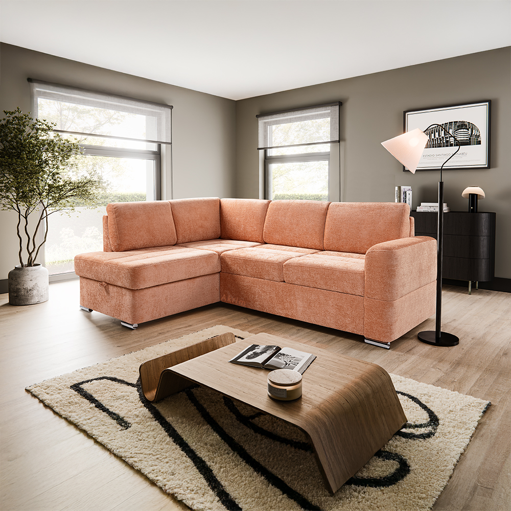 Sedací souprava BARDO | 170x235 cm | LEVÁ | rozkládací + úložný prostor | VÝBĚR TKANIN