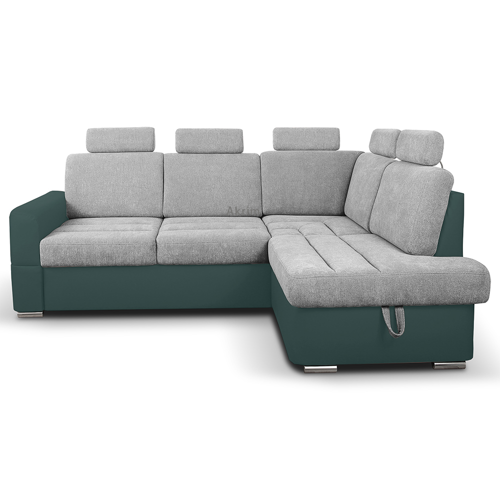 Sedací souprava BARDO + 5x záhlavník | 235x170 cm | PRAVÁ | rozkládací + úlo. prostor | VÝBĚR TKANIN